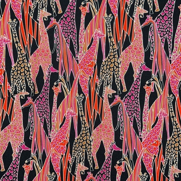 JB by Julie Brown Giraffe Long Sleeve Shift Dress Size Small Pink Black - Picture 7 of 12